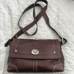 Coach Dark Brown Leather Crossbody Bag